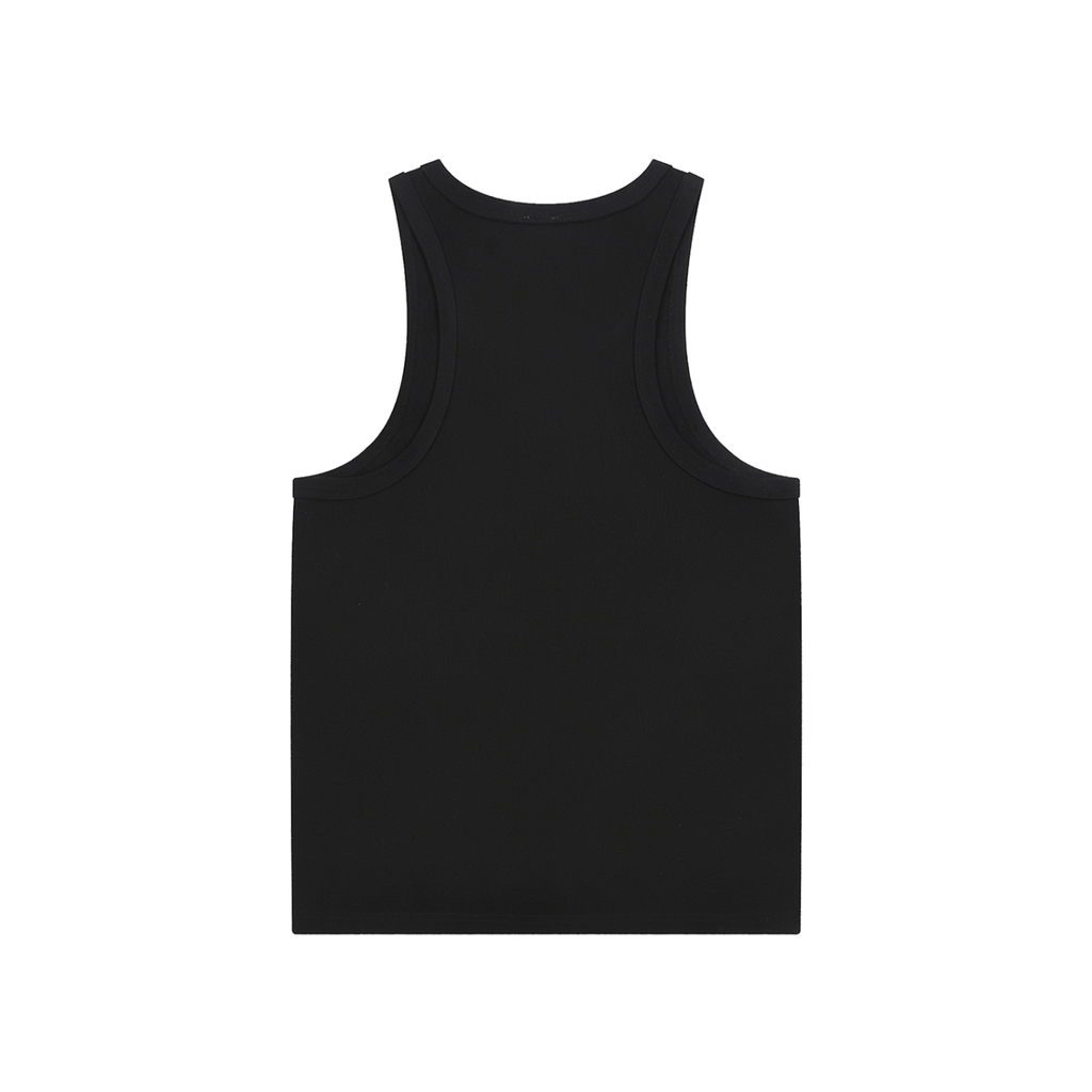 Black tank top back on a white background