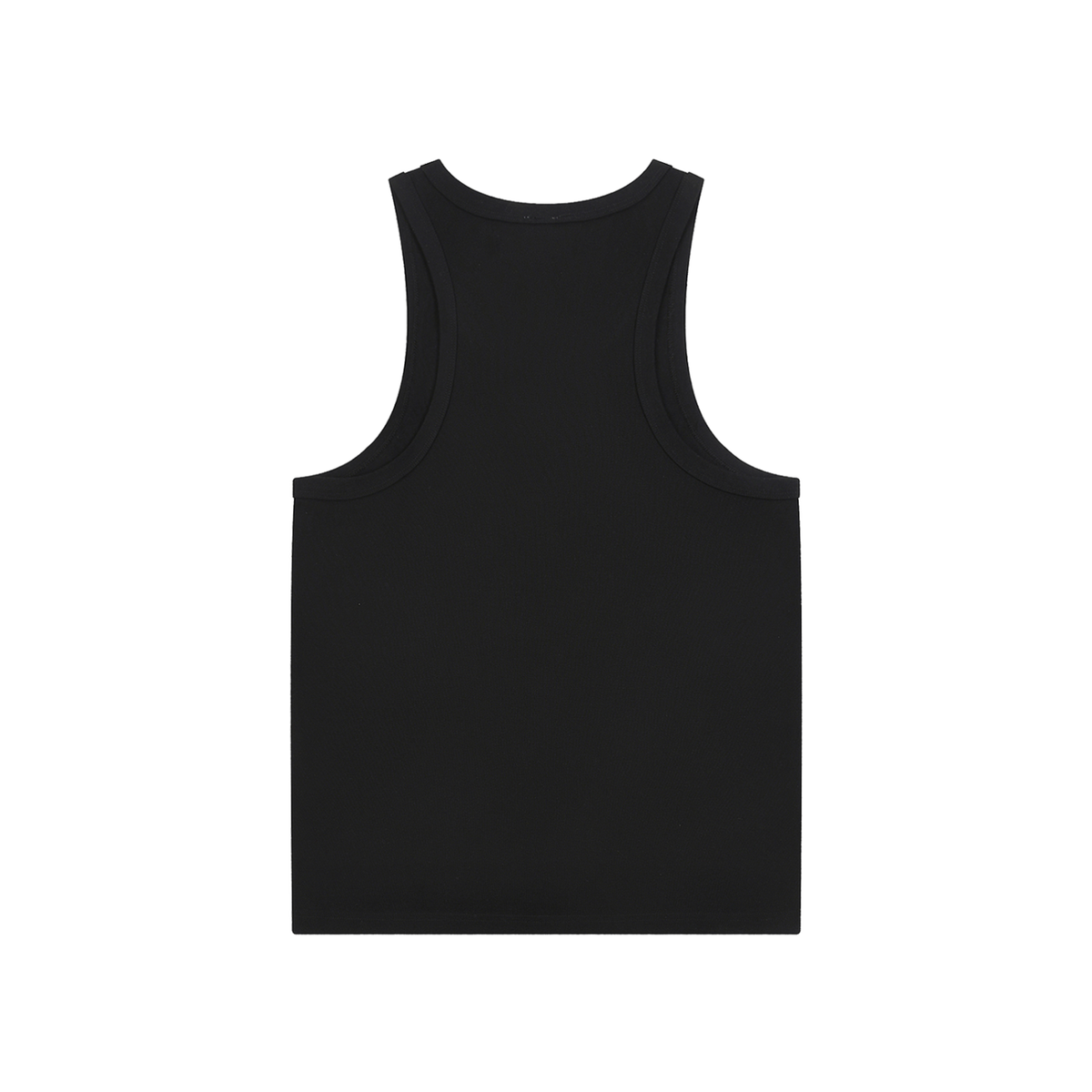 Black tank top back on a white background