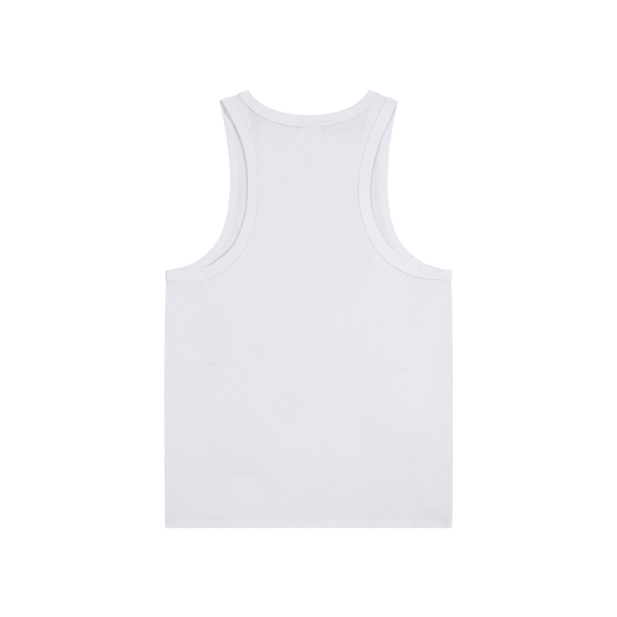 White tank top back on a white background